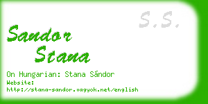 sandor stana business card